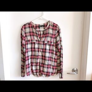 Zara checker blouse